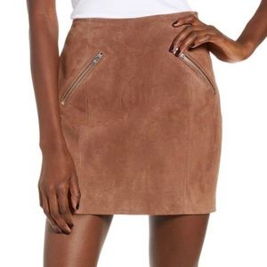 Blank NYC Brown Suede Leather Mini Skirt sz 26